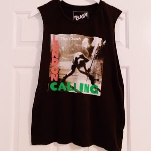 The Clash cut-off T-shirt in black